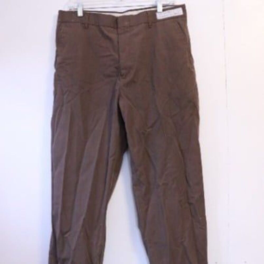 Twinhill Chino‎ UPS Pants Men's Size 36 Brown Solid Regular Fit Button Closure